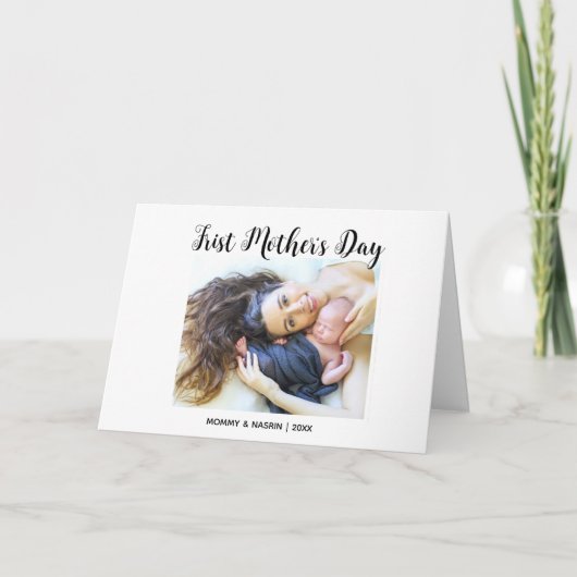 Your First Mother's Day personalised photo &Quote  Karte (Vorderseite)