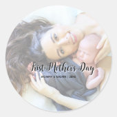 Your First Mother's Day personalised photo &Quote  Runder Aufkleber (Vorderseite)