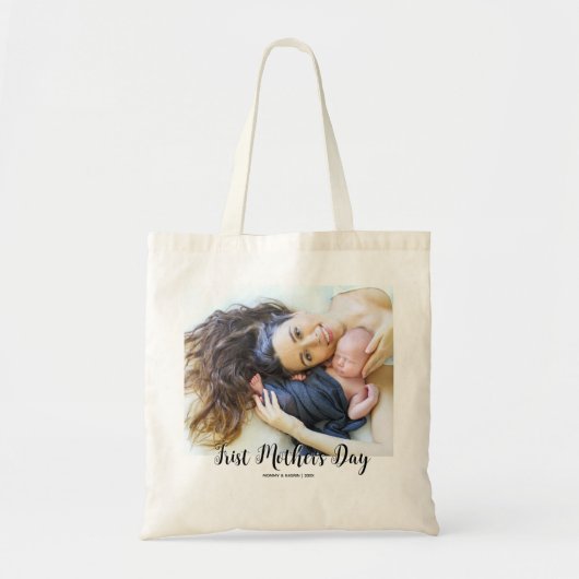 Your First Mother's Day personalised photo Tragetasche (Vorne)