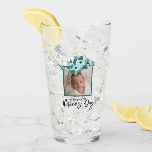 Your First Mother's Day Rose Greenery Glas (Vorderseite Ice)