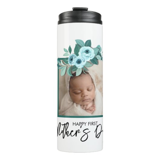 Your First Mother's Day Rose Greenery Thermosbecher (Vorderseite)