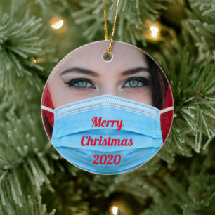 YOUR FOTO 2020 Face Mask Personalisiert Keramik Ornament