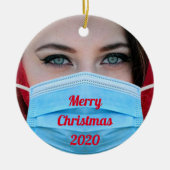 YOUR FOTO 2020 Face Mask Personalisiert Keramik Ornament (Vorne)