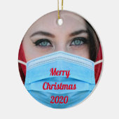 YOUR FOTO 2020 Face Mask Personalisiert Keramik Ornament (Links)