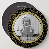 Your Foto: 95th Random Number Pattern Black/Gold Button (Vorne & Hinten)