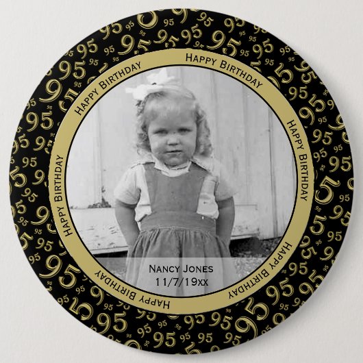 Your Foto: 95th Random Number Pattern Black/Gold Button (Vorderseite)