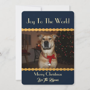 Your foto von Christmas Add Image Template Blue Go Feiertagskarte