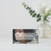 Your Foto with Modern Handwritten Script Overlay Visitenkarte (Stehend Vorderseite)