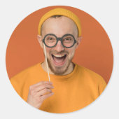 Your Funny Photo Selfie Upload Runder Aufkleber (Vorderseite)