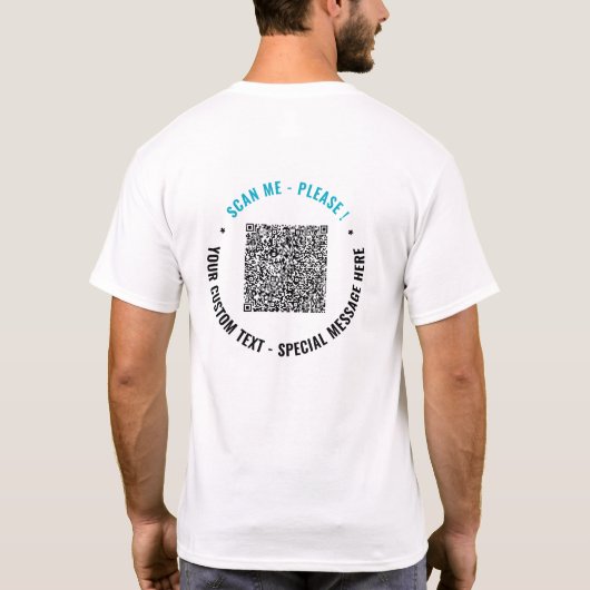 Your Funny QR Code T-Shirt Template Custom Text (Rückseite)