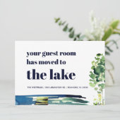 Your Guest Room Has Moved to the Lake New Home Ankündigung (Stehend Vorderseite)