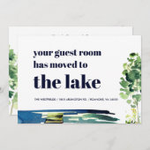 Your Guest Room Has Moved to the Lake New Home Ankündigung (Vorne/Hinten)