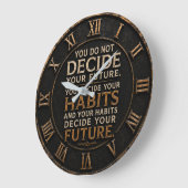 Your Habits Decide Your Future Gym Decor Große Wanduhr (Winkel)