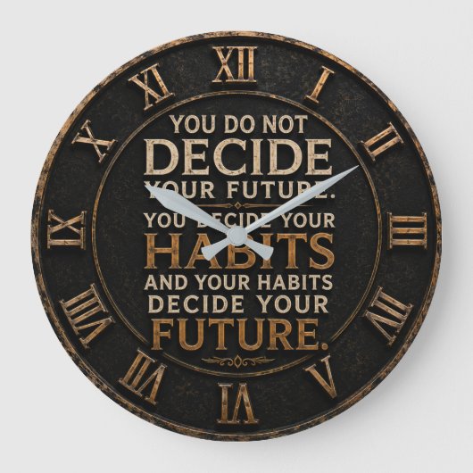 Your Habits Decide Your Future Gym Decor Große Wanduhr (Vorderseite)