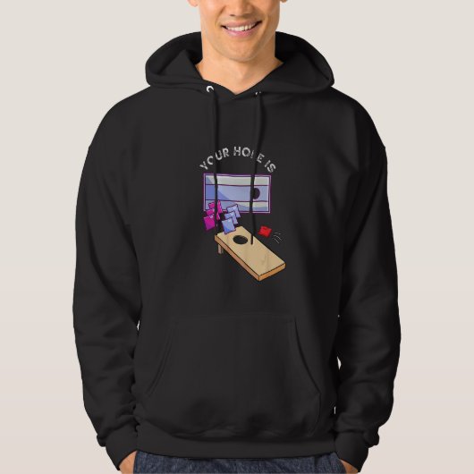 Your Hole Is My Goal Cornhole Team Bean Bag Hoodie (Vorderseite)