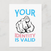 Your Identity is valid -Transgender Pride Postkarte (Vorderseite)