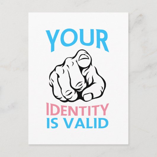 Your Identity is valid -Transgender Pride Postkarte (Vorderseite)