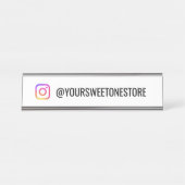 Your Instagram Name & Social Media Icon  Schreibtischnamensplakette (Vorderseite )