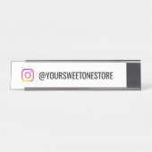 Your Instagram Name & Social Media Icon  Schreibtischnamensplakette (Vorderseite )