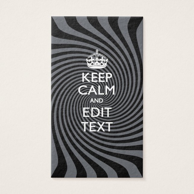 Your Keep Calm Text on Black Swirl (Vorderseite)