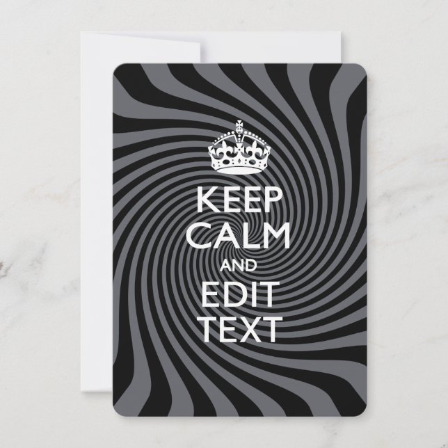 Your Keep Calm Text on Black Swirl (Vorderseite)