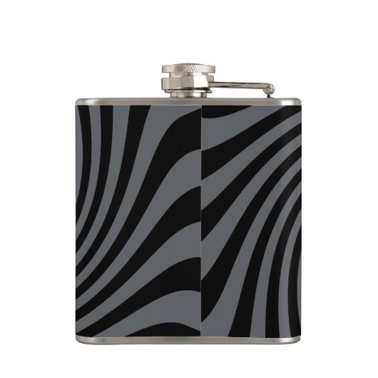 Your Keep Calm Text on Black Swirl Flachmann (Rückseite)