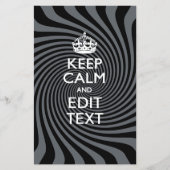 Your Keep Calm Text on Black Swirl Flyer (Vorne)