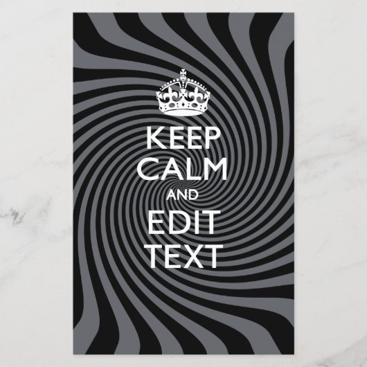 Your Keep Calm Text on Black Swirl Flyer (Vorne)