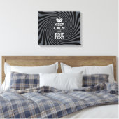 Your Keep Calm Text on Black Swirl Leinwanddruck (Insitu (Schlafzimmer))