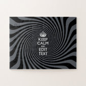 Your Keep Calm Text on Black Swirl Puzzle (Horizontal)