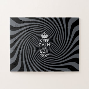 Your Keep Calm Text on Black Swirl Puzzle