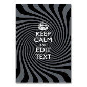 Your Keep Calm Text on Black Swirl Tischnummer (Vorderseite)