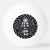 Your Keep Calm Text on Black Swirl Tischtennisball (Vorderseite)