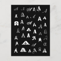 Your Letter. Custom Monograms. Black and white.