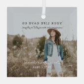 Your Life Gave Us | Photo Memorial Ornament Aus Glas (Rückseite)