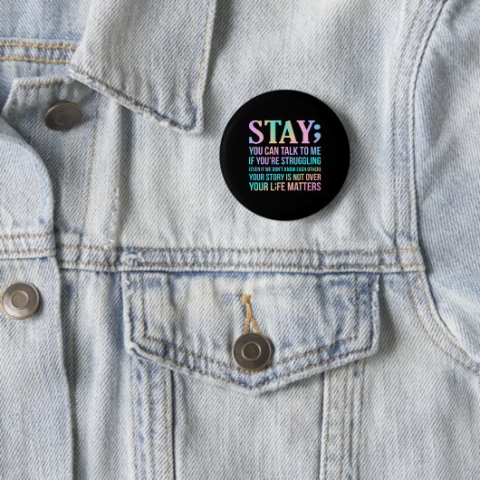 Your Life Matters Happy Suicide Awareness Support Button (Beispiel)