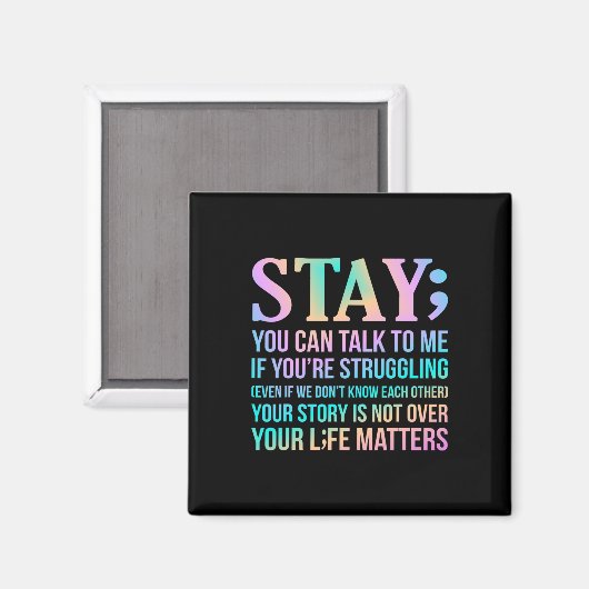 Your Life Matters Happy Suicide Awareness Support Magnet (Vorderseite/Rückseite)