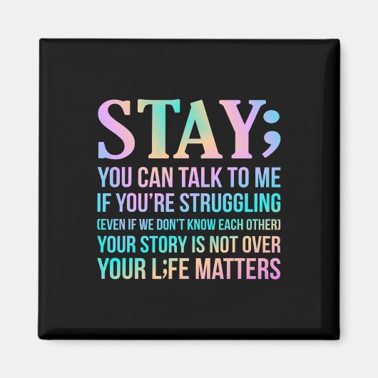 Your Life Matters Happy Suicide Awareness Support Magnet (Vorne)