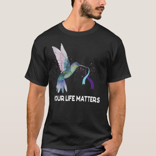 Your Life Matters Ribbon N Suicide Awareness Menta T-Shirt (Vorderseite)