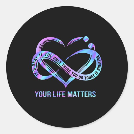 Your Life Matters Suicide Prevention Awareness Runder Aufkleber (Vorderseite)