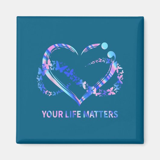 Your Life S Suicide Awareness Butterflies Heart Magnet (Vorne)