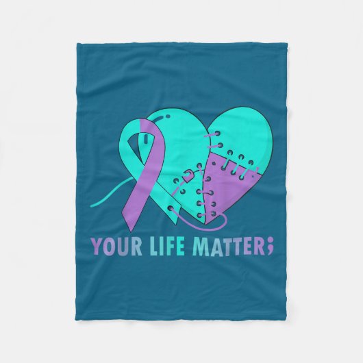 Your Life S Suicide Prevention Awareness Teal And  Fleecedecke (Vorderseite)