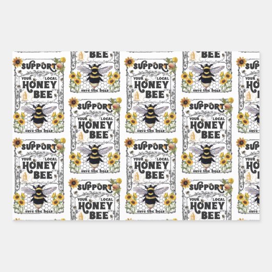Your Local HoneyBee - Wrapping Paper Geschenkpapier Set (Vorderseite)
