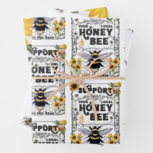 Your Local HoneyBee - Wrapping Paper Geschenkpapier Set (Beispiel)
