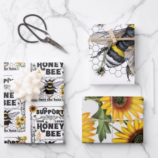 Your Local HoneyBee - Wrapping Paper Geschenkpapier Set (Vorderseite)