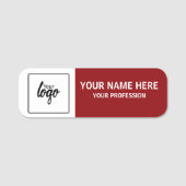 Your Logo and Name Personalized Employee Namensschild (Vorderseite)