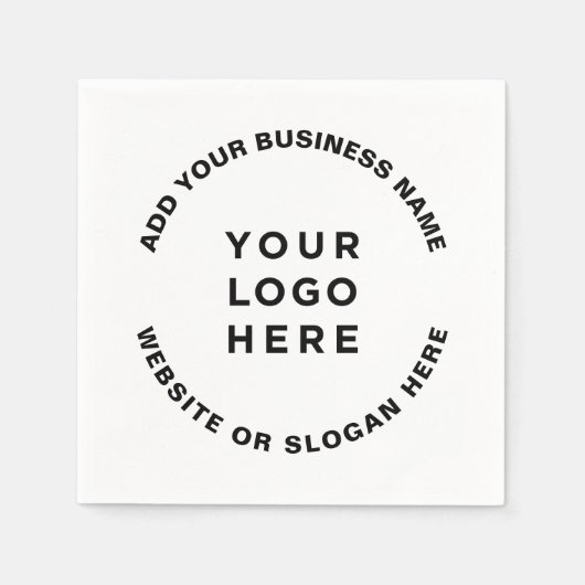 Your Logo and Text Simple Professional Serviette (Vorderseite)