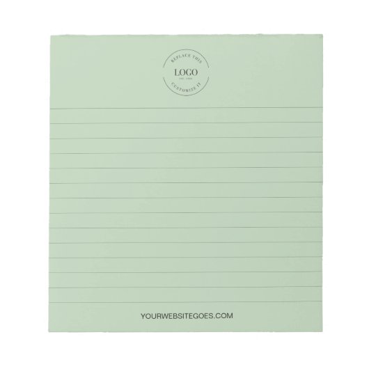 Your Logo and website lined Business promo green  Notizblock (Vorderseite)
