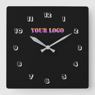 Your Logo Business Office Personalized machen Colo Quadratische Wanduhr