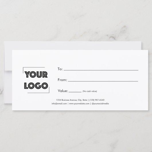 Your Logo Custom Business Gift Certificate (Rückseite)